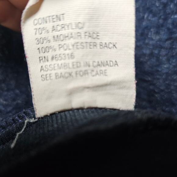 Sierra Sport Vintage Textured Mohair Blend Cozy Blue Sweater Ribbon Detail XL - Picture 6 of 9